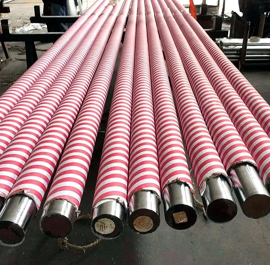 Chrome-plated piston rods with protective wrapping